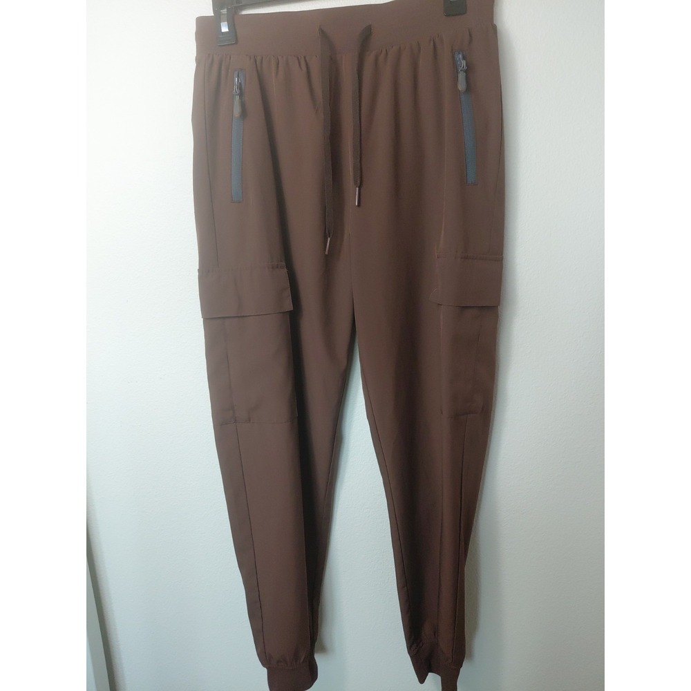 LJBJN Jogger Pants Womens Size M Khaki Cargo Pockets‎ Lightweight Stretch